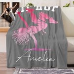 Personalized Multicolor Ballet Dancing Silhouette Soft Throw Blanket with Name and Text Home Decor Birthday Gift for Dancers