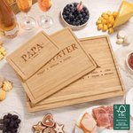 Personalisiertes Papa Wir Lieben Dich Schneidebrett aus FSC-Zertifiziertem Bambus mit Saftrille 1–12 Namen Text Gravur Vatertag Geschenk für Papa Opa