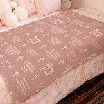 Personalised Cross Crown Bible Verse Soft Throw Blanket with Name Home Decor Baby Shower Baptism Gift for Baby Kid