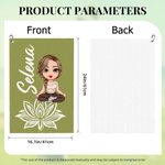 Personalised Cartoon Yoga Character Soft Quick Dry Waffle Towel with Name and Hanging Clip Sports Accessories Birthday Gift for Yoga Lovers Women