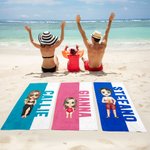 Asciugamano da spiaggia personalizzato in microfibra con personaggio cartone animato asciugatura rapida regalo di viaggio in estate per famiglia