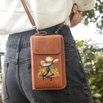 Personalised Cowgirl Hat Birth Flower Boots PU Leather Crossbody Bag Wallet with Name and Card Slots Travel Accessories Birthday Gift for Women