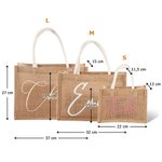 Personalisierte Glitter-Farbe Jute Ttragetasche mit Namen Hochzeit Braut Taufe Abschluss Party Geschenk für Brautjungfern Freunde