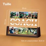 Veilleuse LED Personnalisée avec Collage de 6 Photos de Football et Texte Décoration Maison Cadeau Anniversaire pour Coach Passionné de Sport
