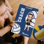 Personalized Cartoon Basketball Football Character Acrylic Clipboard with Name and Title Birthday Appreciation Gift for Coach Team Member