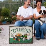 Gepersonaliseerde Cartoon Karakter Tuin Metalen Teken met Naam Tuin Decor Housewarming Verjaardagscadeau voor Oma Mam Tuinieren liefhebbers