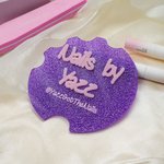 Personalized Mirror Glitter Heart Acrylic Nail Art Disc with Text Social Media Photo Display Beauty Salon Opening Gift for Manicurists Nail Artists