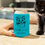 Henkilökohtainen monivärinen koira kissa linja piirustus voi jäähdytin hihan nimi ja päivämäärä häät puolue syntymäpäivä lahja lemmikkieläinten ystäville oluen ystäville