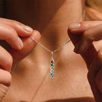 Personalized Peas in a Pod Sterling Silver Family Necklace with 2-8 Birthstones Birthday Mother's Day Gift for Women