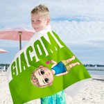Asciugamano da spiaggia personalizzato in microfibra con personaggio cartone animato asciugatura rapida regalo di viaggio in estate per famiglia