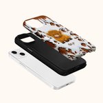 Funda personalizada de doble capa para iPhone con nombre Vaca de las Tierras Altas Regalo de cumpleaños para los amantes de las vacas de las Tierras Altas