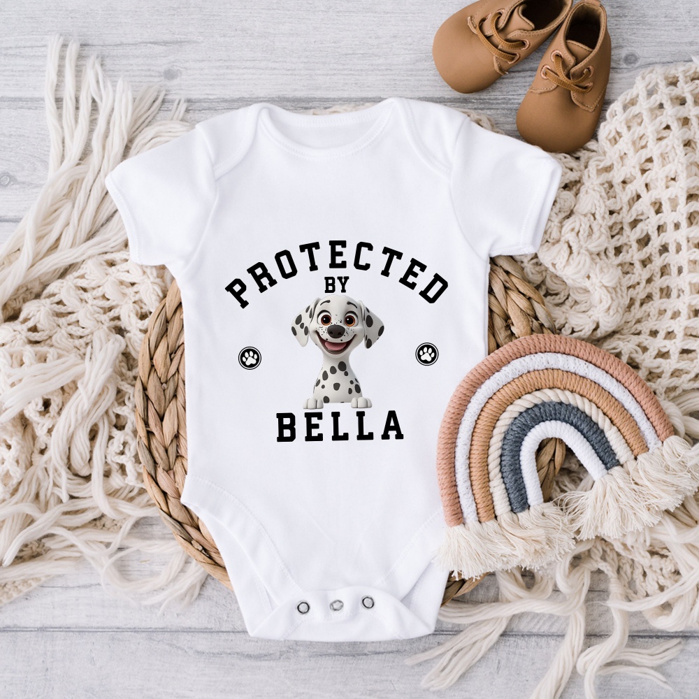 Body personnalisé 100% coton protégé par 1-4 3D Cartoon Dogs Baby Bodysuit with Name Daily Wear Baby Shower Birthday Gift for Newborns