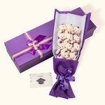 Personalized Cute Stuffed Flower Plush Bear Ribbon Bow Bouquet with Gift Box and Greeting Card Class of 2025 Graduation Party Gift for Graduates