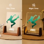 Personalized Multicolor Dancing Silhouette Acrylic LED Night Light with Wooden Base and Name Anniversary Birthday Gift for Dancers
