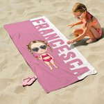 Asciugamano da spiaggia personalizzato in microfibra con personaggio cartone animato asciugatura rapida regalo di viaggio in estate per famiglia
