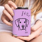 Henkilökohtainen monivärinen koira kissa linja piirustus voi jäähdytin hihan nimi ja päivämäärä häät puolue syntymäpäivä lahja lemmikkieläinten ystäville oluen ystäville