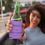 Henkilökohtainen monivärinen koira kissa linja piirustus voi jäähdytin hihan nimi ja päivämäärä häät puolue syntymäpäivä lahja lemmikkieläinten ystäville oluen ystäville