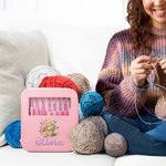 Personalized Floral Yarn Basket Name Crochet Hooks 8 Pcs Set with Storage Case and Scissors Birthday Gift for Crocheter