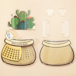 Personalisierter Sonnenblume Kaktus Blumentopf Ewiger Kalender Acryl Anhänger mit Text Tisch Deko Dankeschön Abschied Geschenk für Lehrer Lehrerinnen