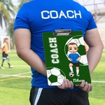 Personalized Cartoon Basketball Football Character Acrylic Clipboard with Name and Title Birthday Appreciation Gift for Coach Team Member