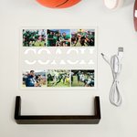 Veilleuse LED Personnalisée avec Collage de 6 Photos de Football et Texte Décoration Maison Cadeau Anniversaire pour Coach Passionné de Sport