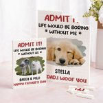 Personalised Dog Photo ABS Building Brick Puzzles with Name and Text Father's Day Birthday Anniversary Gift for Dad Grandpa Dog Lovers