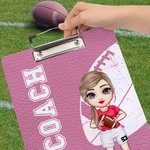 Personalized Cartoon Basketball Football Character Acrylic Clipboard with Name and Title Birthday Appreciation Gift for Coach Team Member