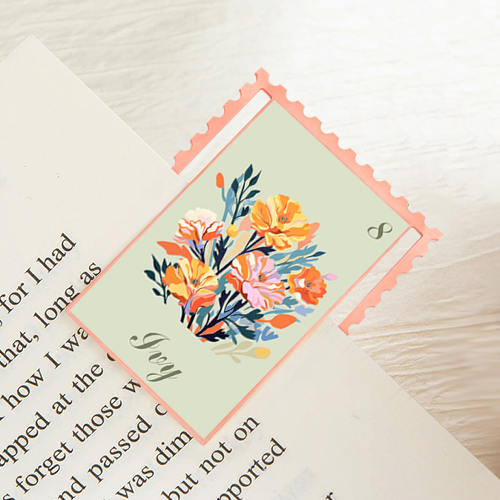 Marque-Page en Métal Personnalisé avec Fleur de Naissance Nom et Numéro Cadeau Anniversaire pour Amateur de Lecture