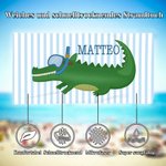 Personalisiertes Niedliches Krokodil Strandtuch mit Namen Schnelltrocknend Urlaub Reise Essentials Geburtstag Geschenk für Mädchen Jungen