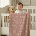 Personalised Cross Crown Bible Verse Soft Throw Blanket with Name Home Decor Baby Shower Baptism Gift for Baby Kid