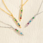 Personalized Peas in a Pod Sterling Silver Family Necklace with 2-8 Birthstones Birthday Mother's Day Gift for Women