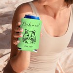 Henkilökohtainen monivärinen koira kissa linja piirustus voi jäähdytin hihan nimi ja päivämäärä häät puolue syntymäpäivä lahja lemmikkieläinten ystäville oluen ystäville