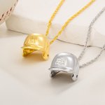 Personalisierte 3D Baseball Softball Helm Anhänger Halskette mit eingravierter Nummer zierlichen Schmuck Spiel Tag Geburtstagsgeschenk für Ballsport-Liebhaber
