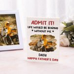 Personalised Dog Photo ABS Building Brick Puzzles with Name and Text Father's Day Birthday Anniversary Gift for Dad Grandpa Dog Lovers