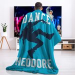 Personalized Multicolor Ballet Dancing Silhouette Soft Throw Blanket with Name and Text Home Decor Birthday Gift for Dancers
