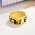 Personlig studentmössa Mascot Sports Icon Birthstone Stämplad ring med skolans namn och år Graduation Anniversary Gift for Graduates Klasskamrater