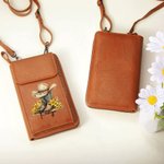 Personalised Cowgirl Hat Birth Flower Boots PU Leather Crossbody Bag Wallet with Name and Card Slots Travel Accessories Birthday Gift for Women