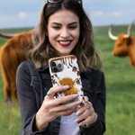 Funda personalizada de doble capa para iPhone con nombre Vaca de las Tierras Altas Regalo de cumpleaños para los amantes de las vacas de las Tierras Altas