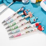 Personalized Cute Glitter Nurse Theme Pattern Push Ballpoint Pen with Name Appreciation Graduation Birthday Gift for Nurse Doctor Medical Staff