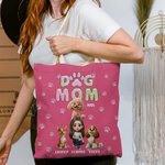 Personalized 3D Cartoon Character and 1-4 Dogs Multicolor Canvas Bag with Name Anniversary Birthday Gift for Friends Family Pet Lovers