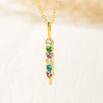 Personalized Peas in a Pod Sterling Silver Family Necklace with 2-8 Birthstones Birthday Mother's Day Gift for Women