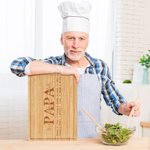 Personalisiertes Papa Wir Lieben Dich Schneidebrett aus FSC-Zertifiziertem Bambus mit Saftrille 1–12 Namen Text Gravur Vatertag Geschenk für Papa Opa