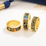 Personlig studentmössa Mascot Sports Icon Birthstone Stämplad ring med skolans namn och år Graduation Anniversary Gift for Graduates Klasskamrater