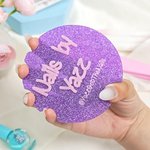 Personalized Mirror Glitter Heart Acrylic Nail Art Disc with Text Social Media Photo Display Beauty Salon Opening Gift for Manicurists Nail Artists