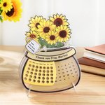 Personalisierter Sonnenblume Kaktus Blumentopf Ewiger Kalender Acryl Anhänger mit Text Tisch Deko Dankeschön Abschied Geschenk für Lehrer Lehrerinnen