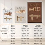 Personalized Fist Bump Crossword Puzzle Poster Frameless Framed Painting with 2-8 Kids Home Decor Birthday Father's Day Gift for Dad Grandfather