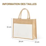 Sac de Toile et Jute Personnalisé avec Nom Motif Lapin avec Lunettes Cadeau de Pâques Voyage pour Femme Enfant