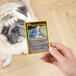 Carta Poke TCG classica personalizzata con testo e supporto in legno regalo di compleanno per festa del papà per famiglia