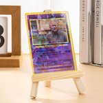 Carta Poke TCG classica personalizzata con testo e supporto in legno regalo di compleanno per festa del papà per famiglia