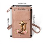 Personalised Cowgirl Hat Birth Flower Boots PU Leather Crossbody Bag Wallet with Name and Card Slots Travel Accessories Birthday Gift for Women